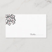 Cartoon Wedding Couple Bride & Groom Pink Herz Platzkarte (Rückseite)