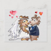 Cartoon Wedding Couple Save the Date Postkarten (Vorderseite)