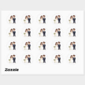 Cartoon Wedding Couple Stickers (Blatt)