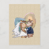 Cartoon Wedding Dance Couple Ankündigungspostkarte (Vorderseite)