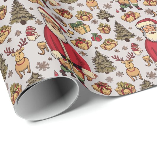 Cartoon Weihnachten Geschenkpapier (Rolleneckpunkt)