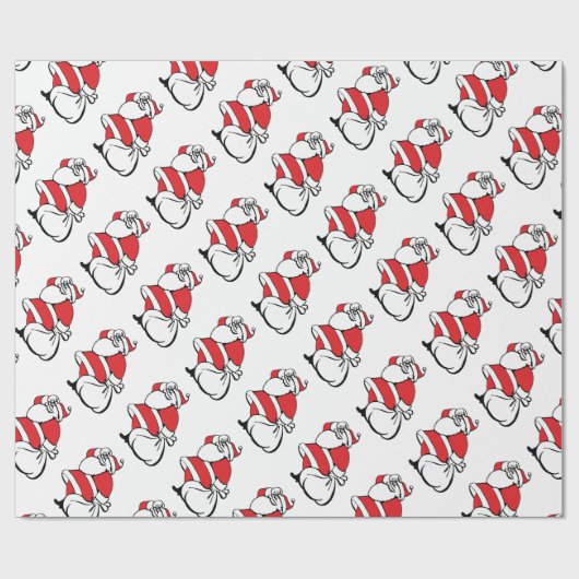 Cartoon Weihnachten Jolly Weihnachtsmann, Sack von Geschenkpapier (Flach)