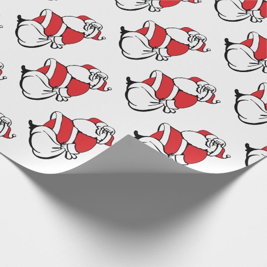 Cartoon Weihnachten Jolly Weihnachtsmann, Sack von Geschenkpapier (Ecke)