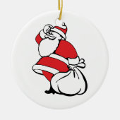 Cartoon Weihnachten Jolly Weihnachtsmann, Sack von Keramikornament (Vorne)