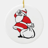 Cartoon Weihnachten Jolly Weihnachtsmann, Sack von Keramikornament (Hinten)