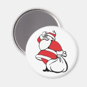 Cartoon Weihnachten Jolly Weihnachtsmann, Sack von Magnet (Vorderseite/Rückseite)