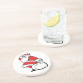 Cartoon Weihnachten Jolly Weihnachtsmann, Sack von Sandstein Untersetzer (Seite)