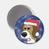 Cartoon Weihnachts-Beagle Magnet (Vorderseite/Rückseite)
