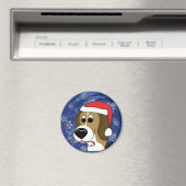 Cartoon Weihnachts-Beagle Magnet (In Situ (Geschirrspüler))