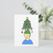 Cartoon Weihnachts-Frisur Spaß Feiertagspostkarte (Stehend Vorderseite)