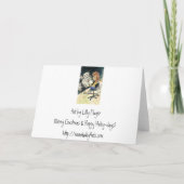 Cartoon Weihnachts Pizza und Donut Feiertagskarte (Rückseite)