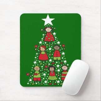 Cartoon Weihnachtsbaum Kinderstar Glitzern Urlaub Mousepad