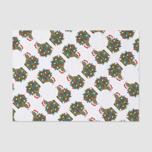 Cartoon Weihnachtsbeleuchtung Schildkrötengewebe Seidenpapier (Vorderseite)