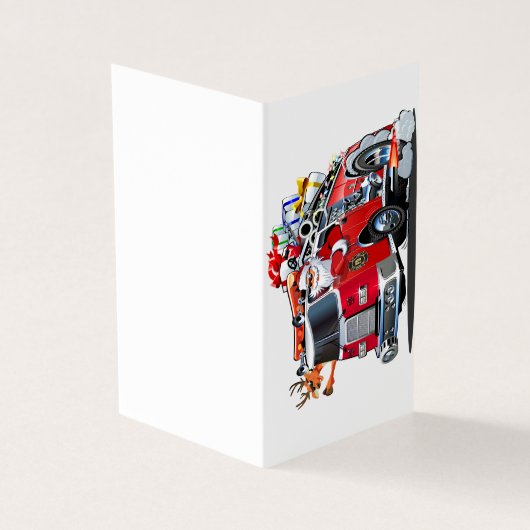 Cartoon Weihnachtsfeuerwagen (Vorderseite)