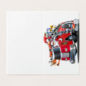 Cartoon Weihnachtsfeuerwagen (Außenseite Aufgefaltet)