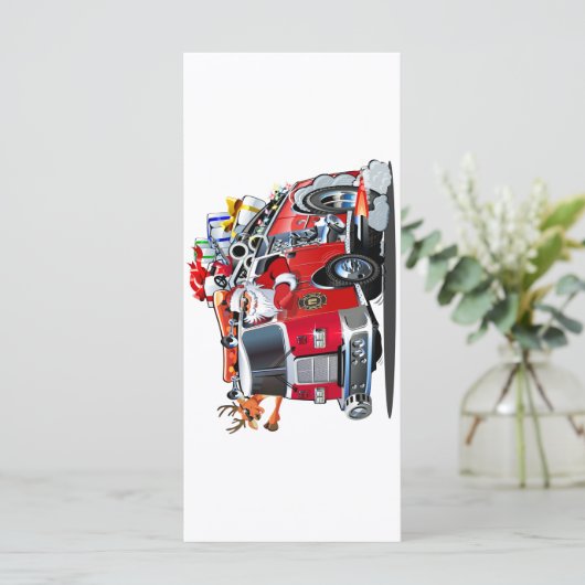 Cartoon Weihnachtsfeuerwagen (Stehend Vorderseite)