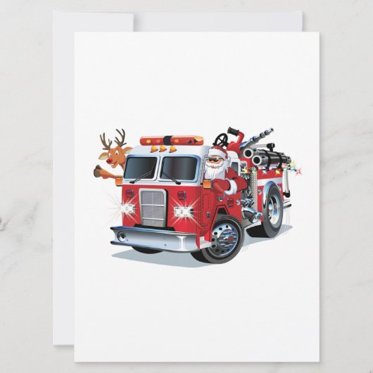 Cartoon Weihnachtsfeuerwagen (Vorderseite)