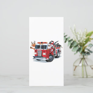 Cartoon Weihnachtsfeuerwagen Feiertagskarte