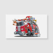 Cartoon Weihnachtsfeuerwagen Magnetkarte (Vorderseite)
