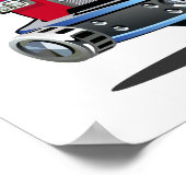 Cartoon Weihnachtsfeuerwagen Poster (Ecke)