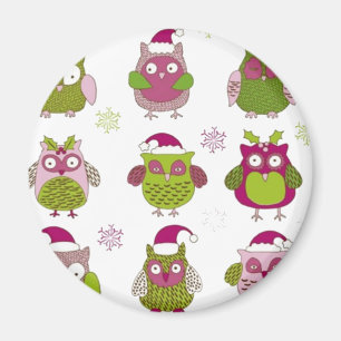Cartoon Weihnachtskauz niedlicher Vektor Magnet