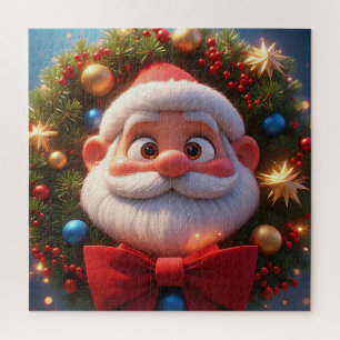 Cartoon-Weihnachtsmann-Weihnachtsszene für Familie Puzzle