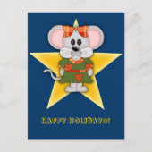 Cartoon-Weihnachtsmäusegewohnheits-Text Feiertagspostkarte (Vorderseite)