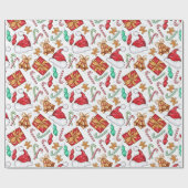 Cartoon Weihnachtsmuster Geschenkpapier (Flach)