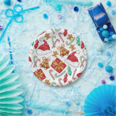 Cartoon Weihnachtsmuster Pappteller (Party)