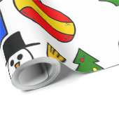 Cartoon Weihnachtswackelpapier Geschenkpapier (Rolleneckpunkt)
