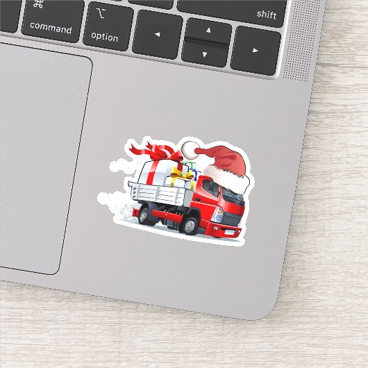 Cartoon Weihnachtswagen Aufkleber (Detail)