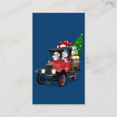 Cartoon Weihnachtswagen Begleitkarte (Vorderseite)