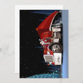 Cartoon Weihnachtswagen Feiertagskarte (Vorne/Hinten)