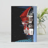 Cartoon Weihnachtswagen Feiertagskarte (Stehend Vorderseite)