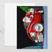 Cartoon Weihnachtswagen Feiertagskarte (Vorne/Hinten)