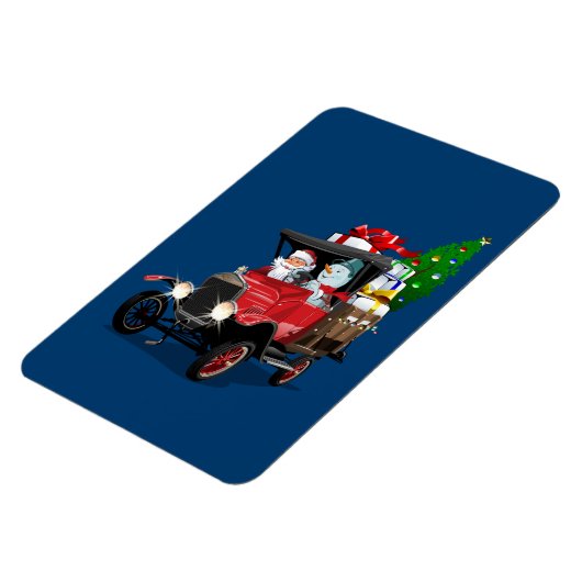 Cartoon Weihnachtswagen Magnet (Linke Seite)