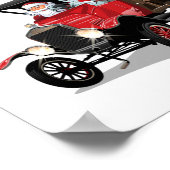 Cartoon Weihnachtswagen Poster (Ecke)