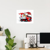 Cartoon Weihnachtswagen Poster (Heimbüro)