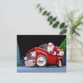 Cartoon Weihnachtswagen Postkarte (Stehend Vorderseite)