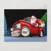 Cartoon Weihnachtswagen Postkarte (Vorderseite)