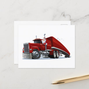Cartoon Weihnachtswagen Postkarte