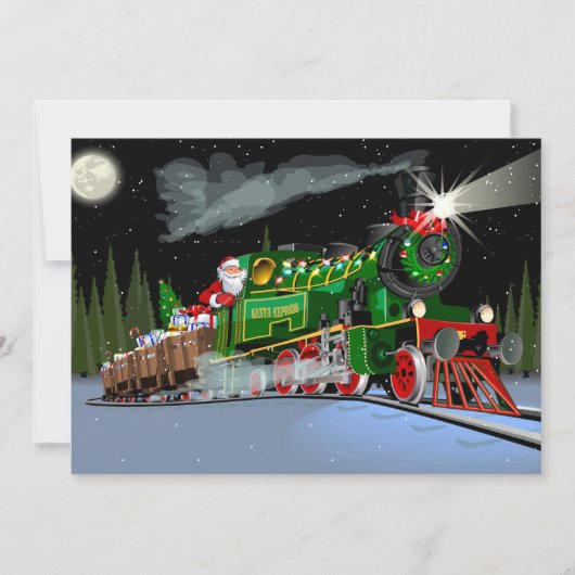 Cartoon Weihnachtszug Postkarte (Vorderseite)