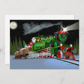 Cartoon Weihnachtszug Postkarte (Vorne/Hinten)