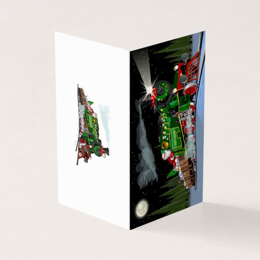 Cartoon Weihnachtszug Postkarte (Vorderseite)