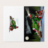 Cartoon Weihnachtszug Postkarte (Außenseite Aufgefaltet)