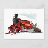 Cartoon Weihnachtszug Postkarte (Vorderseite)