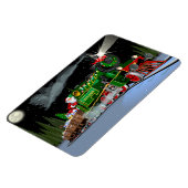 Cartoon Weihnachtszug Postkarte Magnet (Linke Seite)