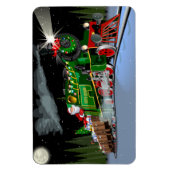 Cartoon Weihnachtszug Postkarte Magnet (Vertikal)
