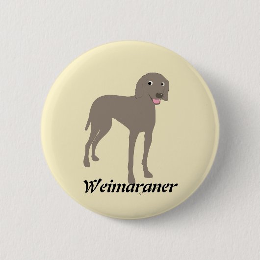 Cartoon Weimaraner Button (Vorderseite)