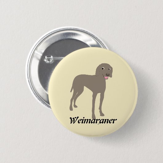 Cartoon Weimaraner Button (Vorne & Hinten)